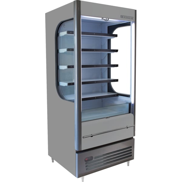 Open Air Merchandiser, Vertical, 12 Cu. Ft, 115 Volt, Grey